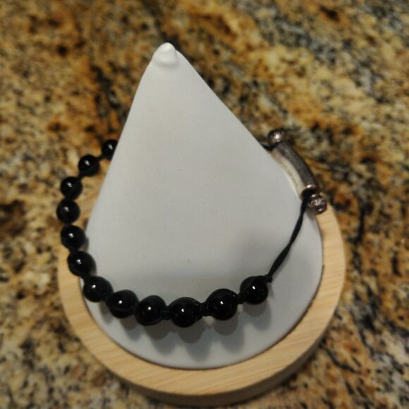 Oliver Smith BOHO Sterling Silver Pull Through Bracelet With Black Onyx SMALL - Picture 5 of 8